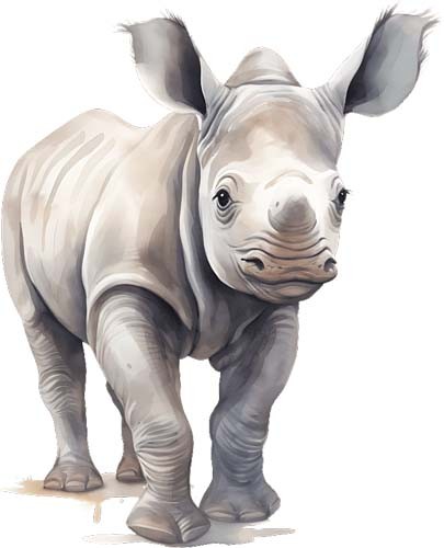 Colourful rhino animal - animal, wall