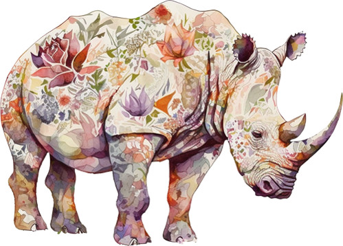 Rhino wall art animal - rhino,