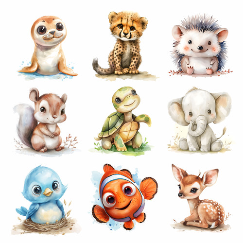Cute baby animal sticker - cute, mug
