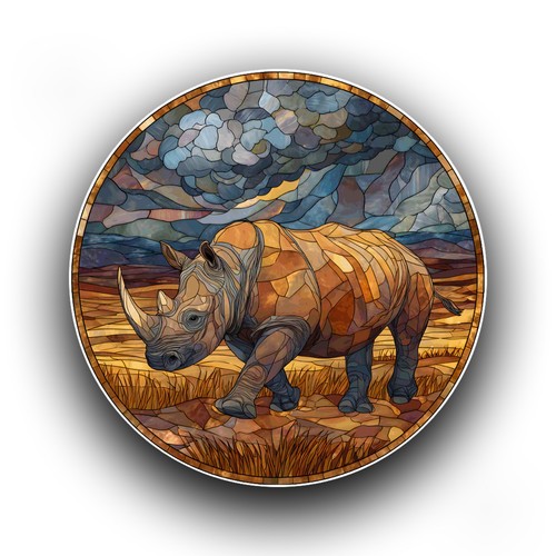 Rhino wild animal - wild, stained