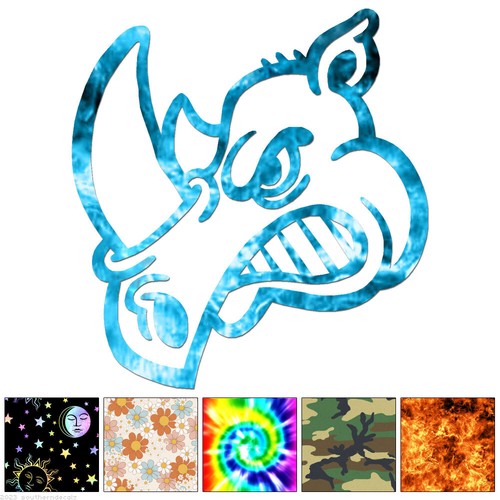 Cartoon rhino decal - decal, sticker