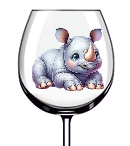 12x colourful baby - rhino, vinyl