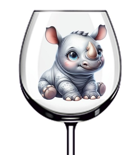 12x colourful baby rhino - colourful,