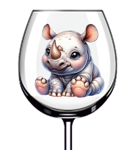 12x colourful baby rhino vinyl - colourful,