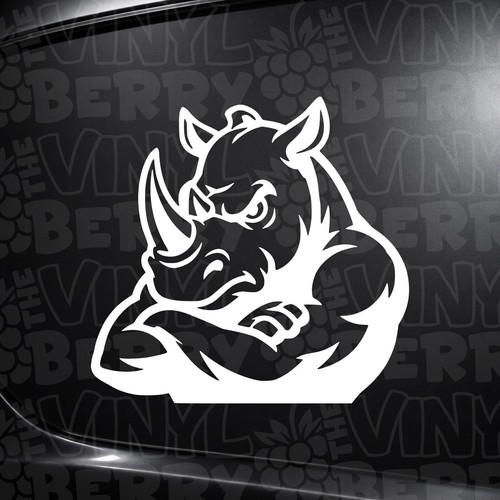 Angry rhino vinyl sticker - angry,