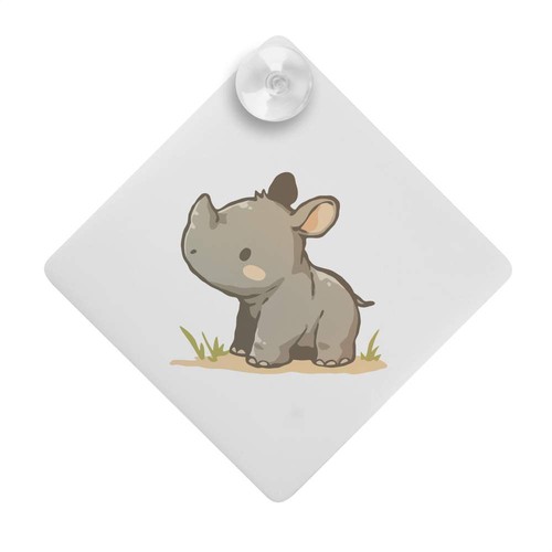 Baby rhino car window - rhino', sign