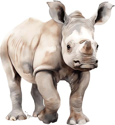 Colourful rhino animal wall - animal,