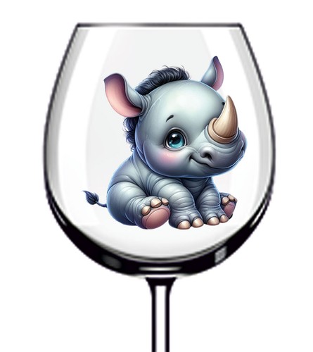 12x colourful baby rhino vinyl - colourful,