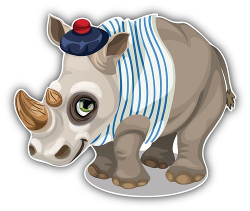 Funny rhino sailor car bumper - rhino,