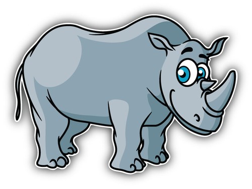 Cute rhino car - cute, sticker