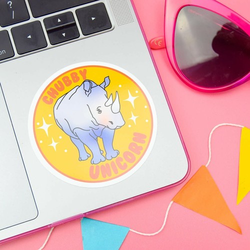 Chubby unicorn vinyl sticker - unicorn,