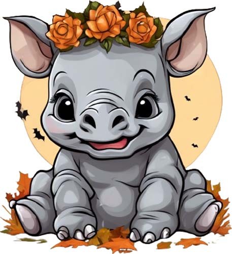 Halloween baby rhino wall - baby,