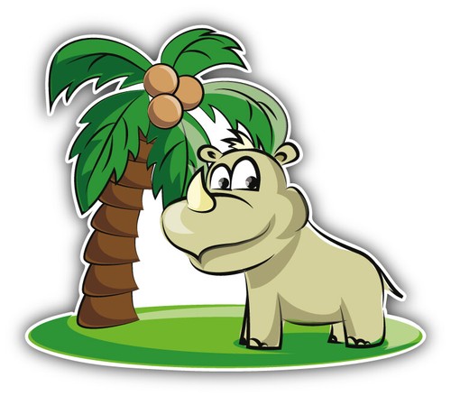 Rhinoceros palm cartoon - palm,