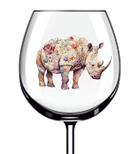 12x floral rhino tumbler - 12x, wine