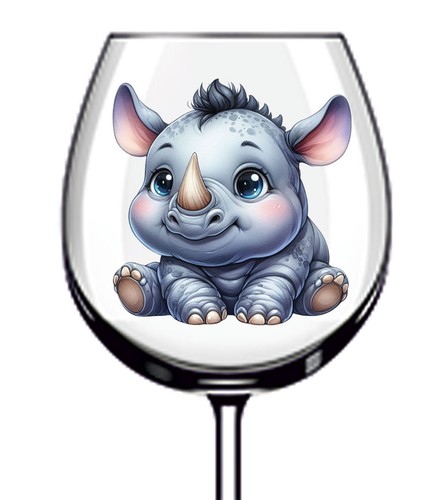 12x colourful baby rhino vinyl - colourful,