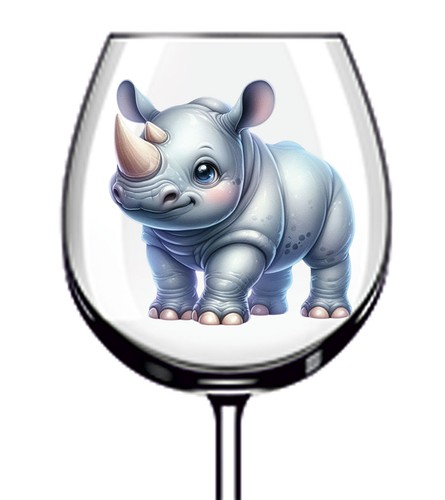 12x colourful baby rhino vinyl - colourful,