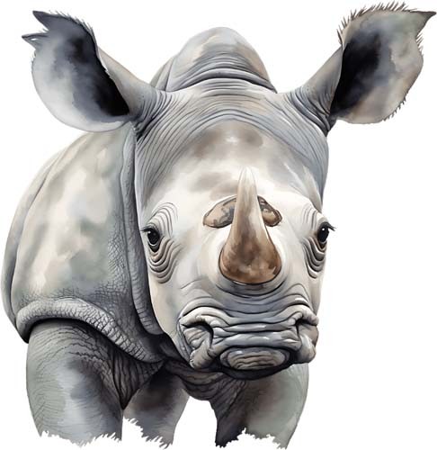 Colourful rhino animal wall - colourful,