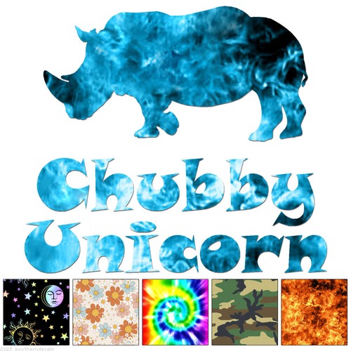 Chubby unicorn rhino decal - unicorn,