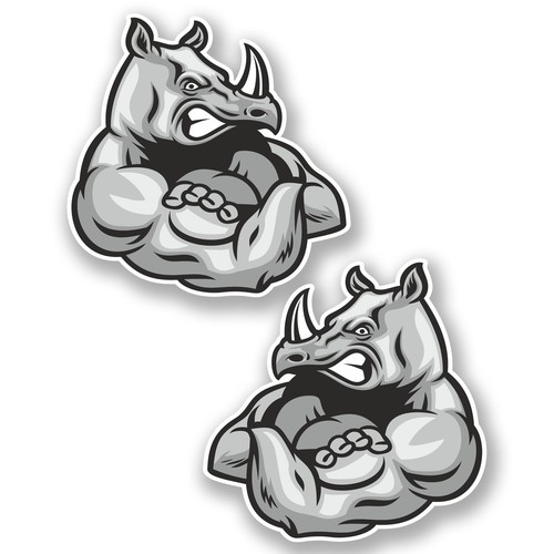 10cm angry rhino - 2, x