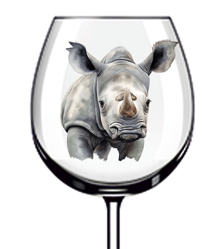 12x rhino animal - animal, sticker
