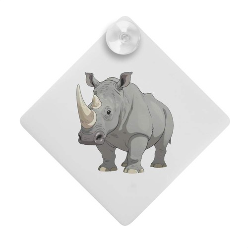 Rhinoceros car window sign - car,