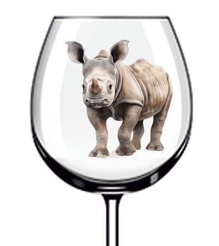 12x rhino animal vinyl sticker - 12x,