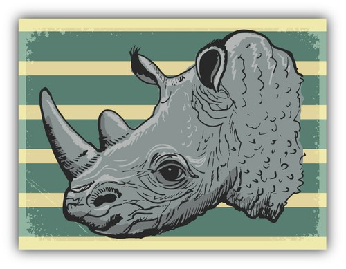 Rhino head grunge - label, car