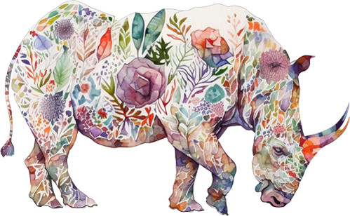 Rhino wall art - wall,