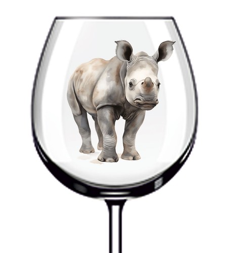 12x rhino animal vinyl sticker - 12x,
