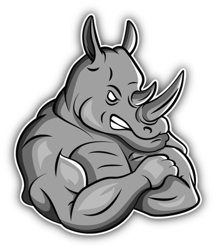 Angry rhino mascot - angry,