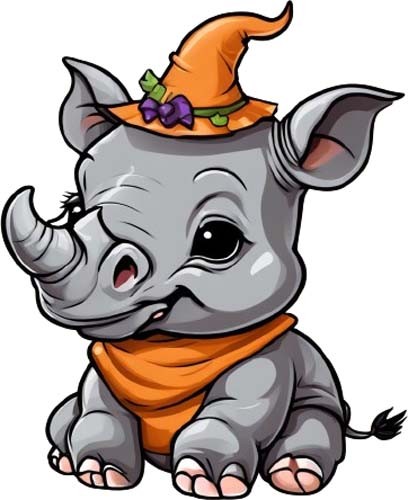 Halloween baby rhino - baby, wall