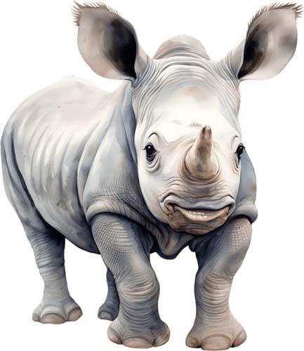 Colour rhino animal wall - animal, art