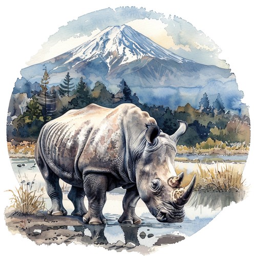 Sticker rhino car - 5x,