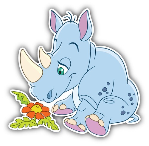 Angry rhino cartoon animal - angry,