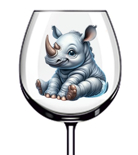 12x colourful baby rhino - colourful,