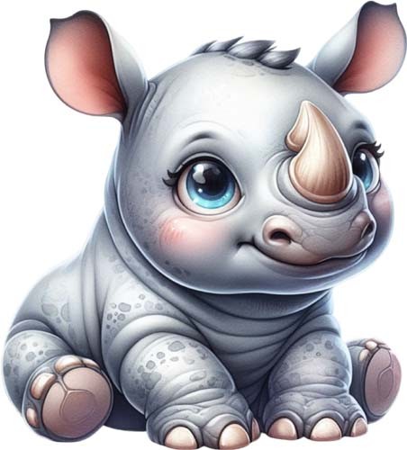 Colourful baby rhino - baby,