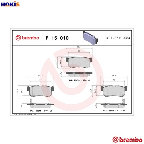 Brake pad set disc - brake, 15
