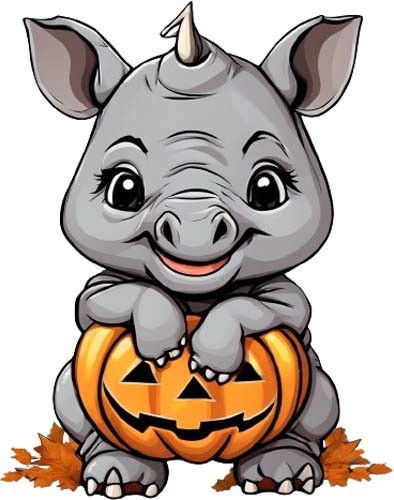 Colour halloween baby rhino - colour,