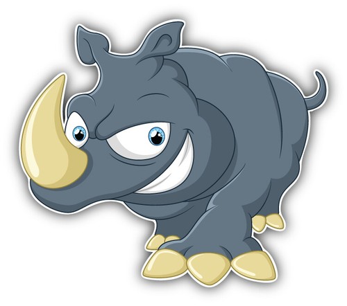 Funny rhino cartoon - funny, bumper