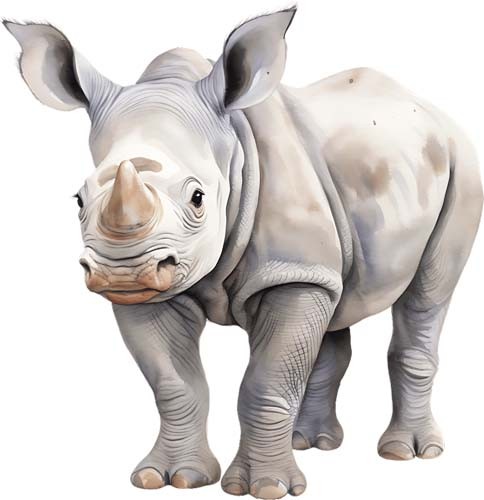 Colourful rhino animal wall - rhino,