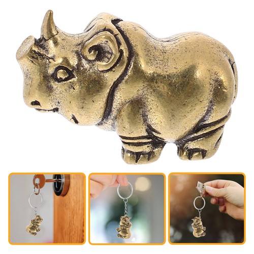 Durable brass rhino pendant - durable,