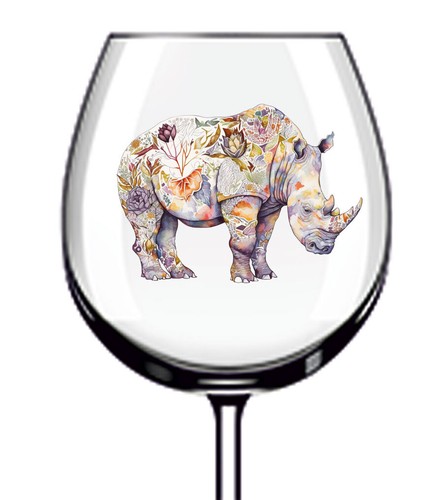 12x floral rhino tumbler wine - 12x,