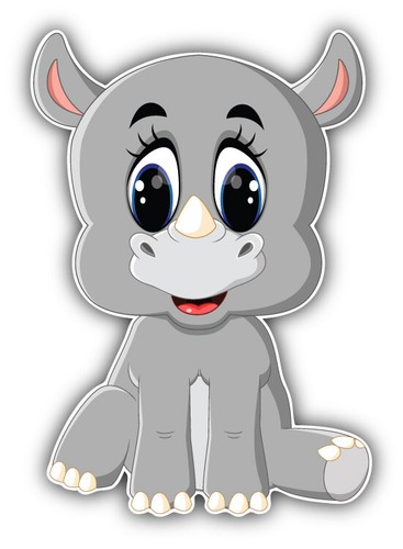 Cute rhino cartoon - rhino, animal