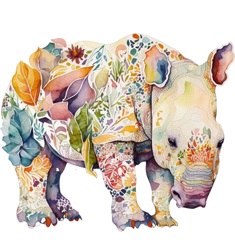 Rhino wall art - rhino,
