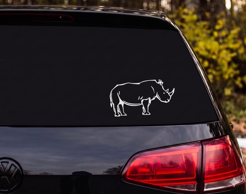 White rhino side - profile, two