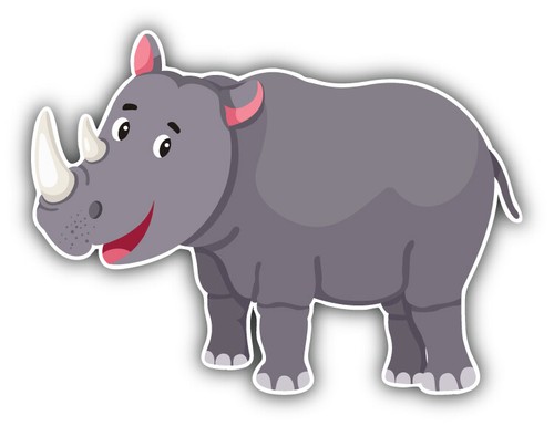 Cute rhino car bumper sticker - cute,