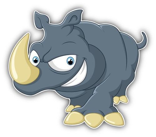 Funny rhino cartoon - rhino,