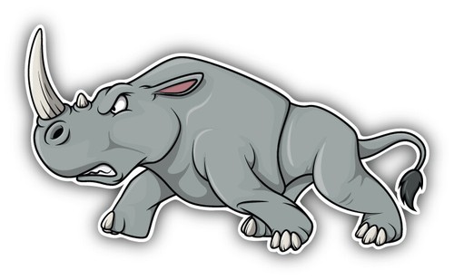 Angry rhino cartoon car - rhino,