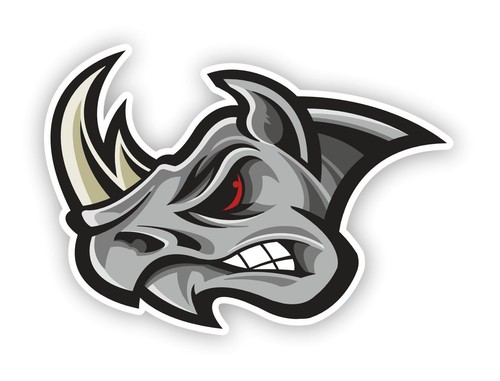 Left facing rhino sticker - facing,