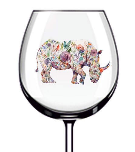 12x floral rhino tumbler wine - 12x,